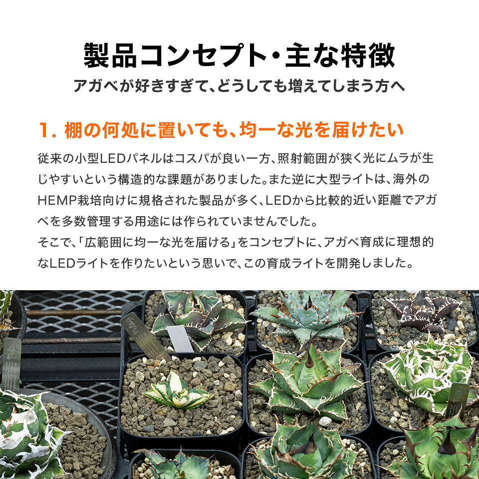 【9/15入荷予定】LED Glow Light GL45シリーズ 植物育成ライト 400W 36cmモデルに比べて1.5倍の照射範囲(奥行70cm × 110~150cm)
